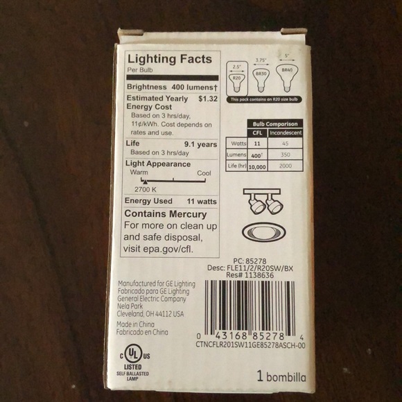 GE energy smart indoor 45W replacement floodlight bulb - Picture 3 of 9